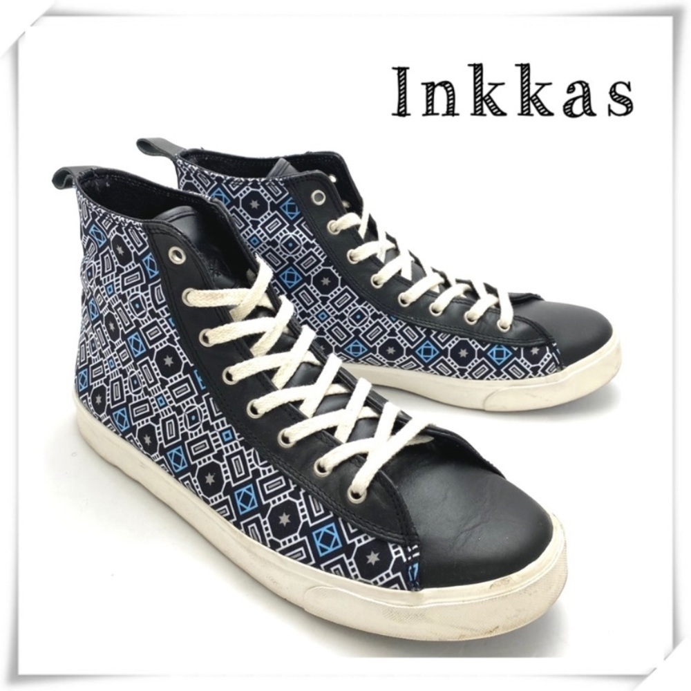 Inkkas Mosaic Print High Top Boot Sneakers Black